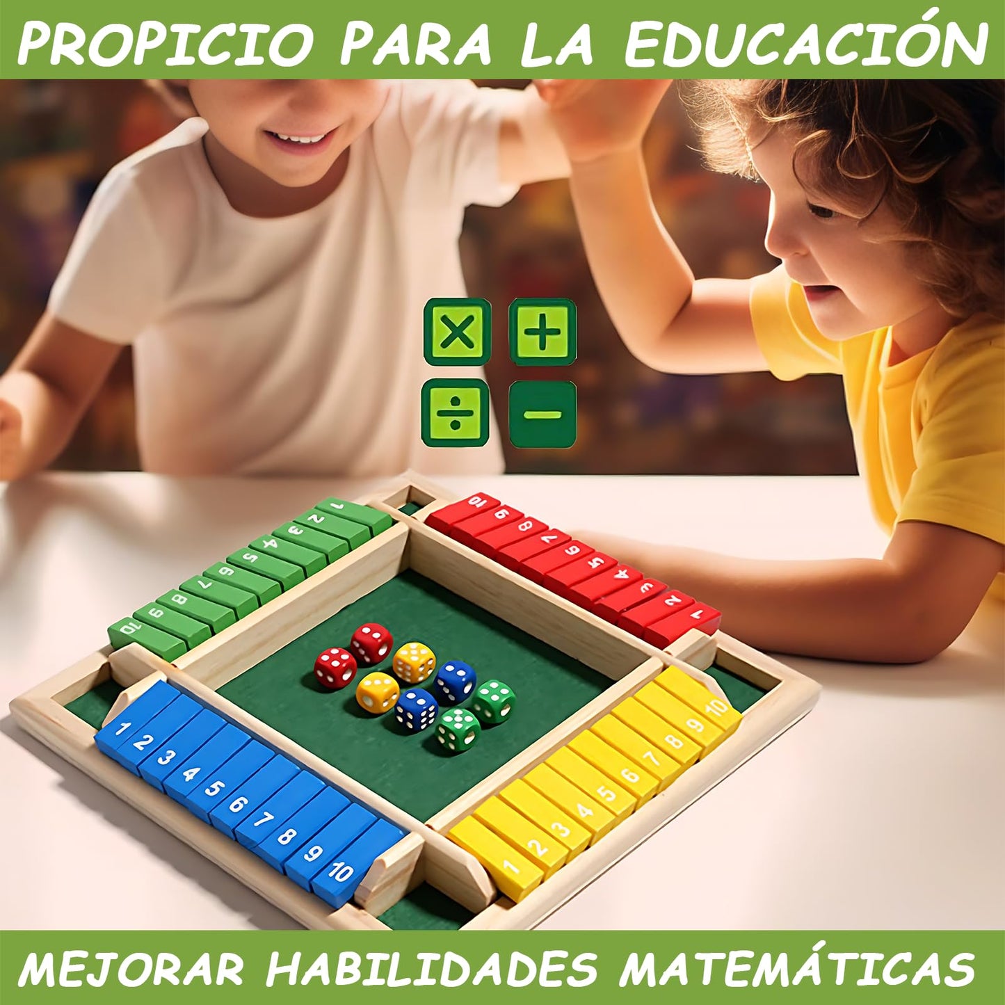 Juego de Mesa RAZYZOA Natural Clásico de Matemáticas para Adultos y Niños