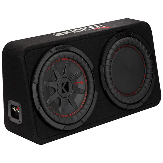 Subwoofer CompRT Kicker Negro de 10 Pulgadas en Carcasa de Perfil Fino 2 Ohm