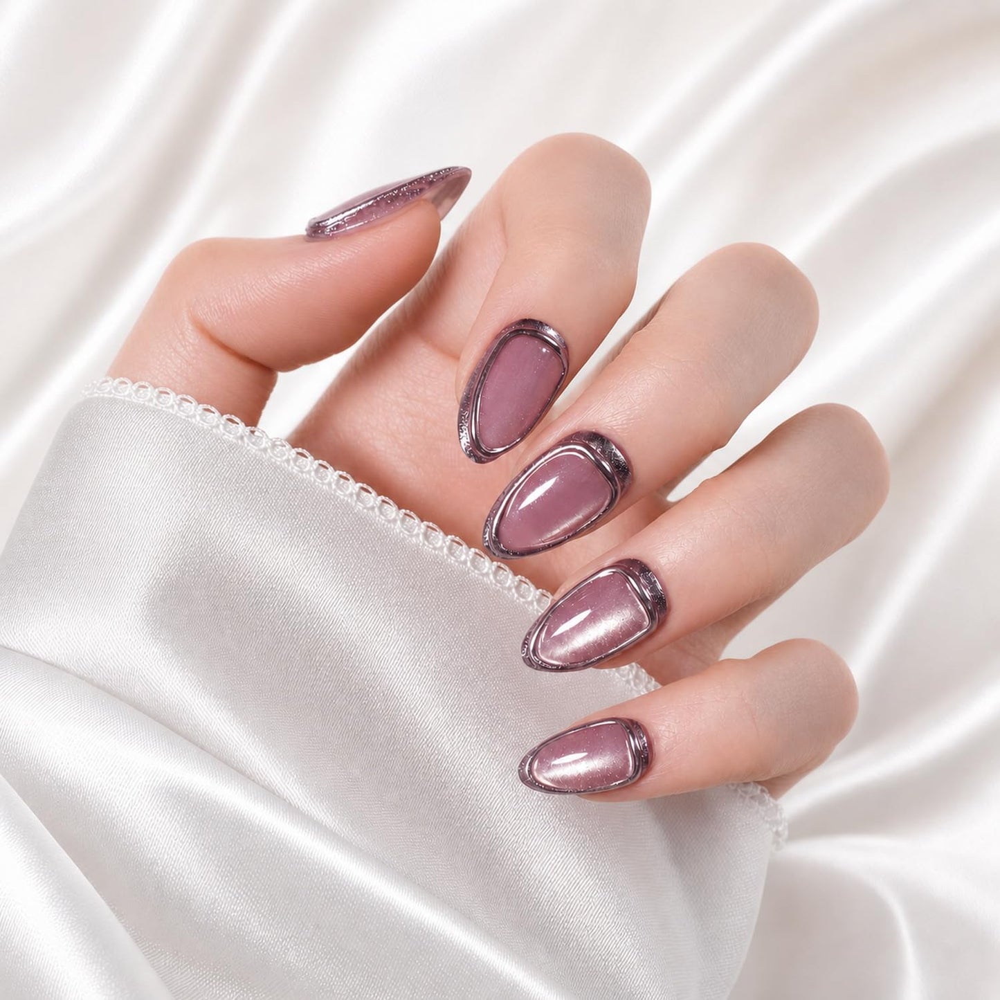 SXC Uñas postizas de la marca Cosmetics | Serie X1, almendra corta (036 Amethyst Velvet)