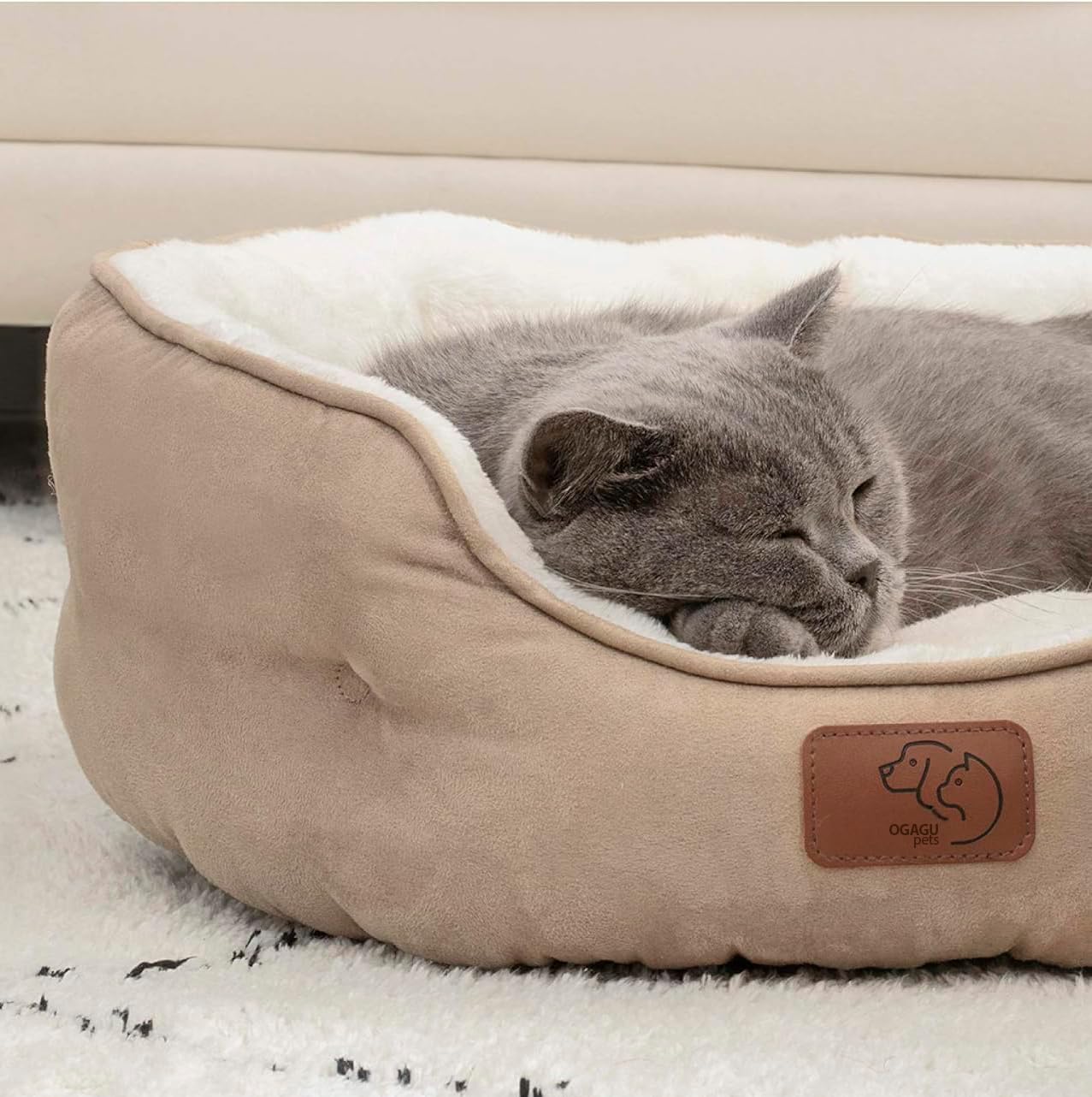 Cama para Mascota OGAGU Camel Mediana Lavable Antideslizante