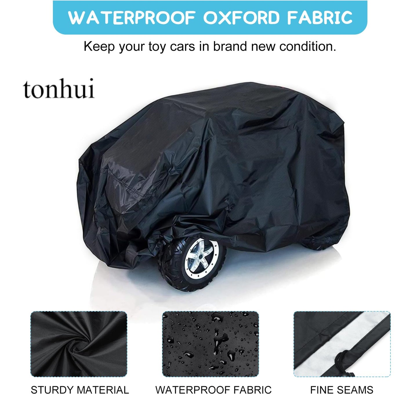 tonhui Funda de coche de juguete para niños, protección resistente al envoltorio para exteriores, para vehículos de juguete eléctricos con pilas, ajuste universal, resistente al agua