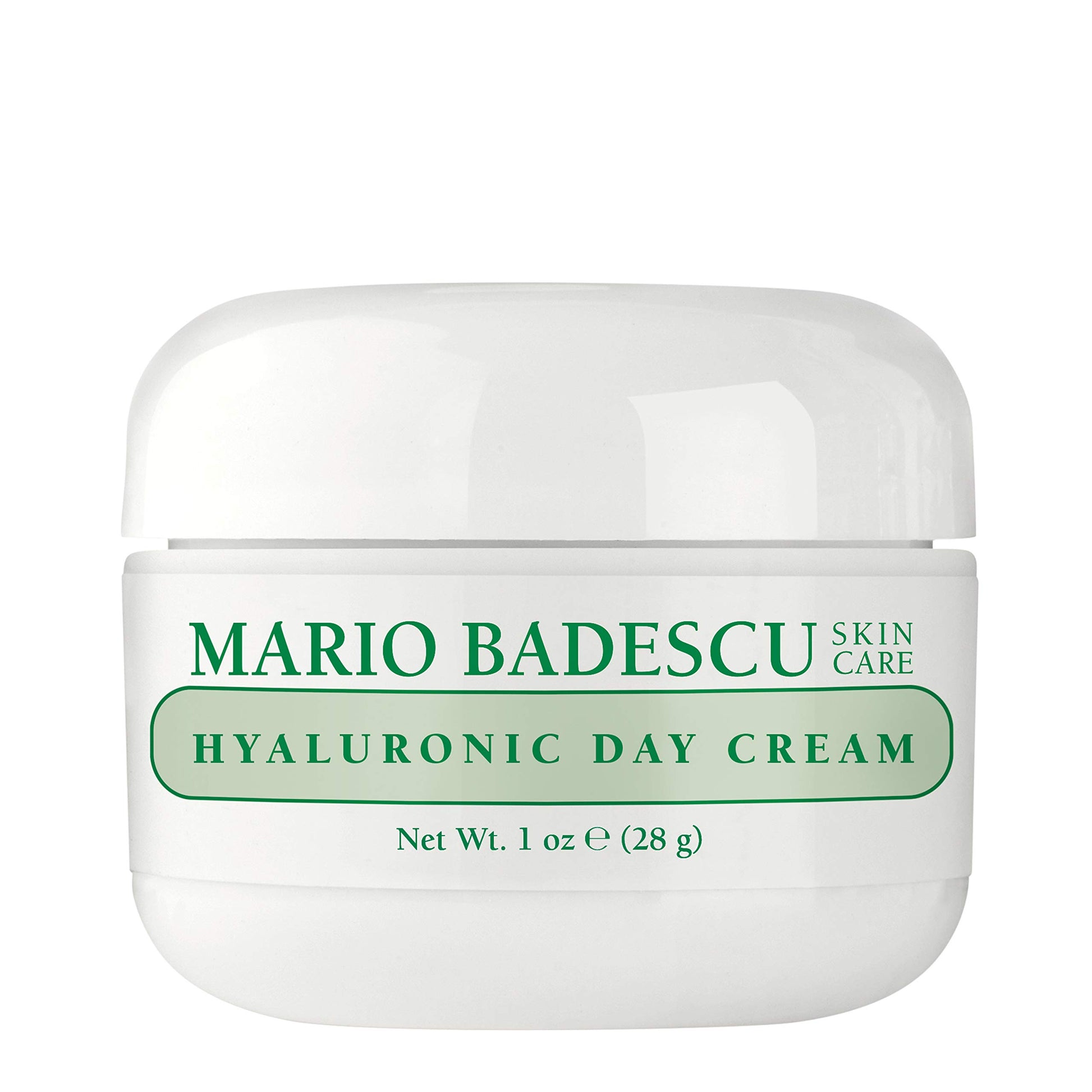 Mario Badescu Crema de día hialurónica – Hidratante facial profundamente hidratante con hialuronato de sodio y vitamina E | Fórmula protectora aterciopelada para piel seca | Protege contra la pérdida de humedad y el clima adverso, 28 gr