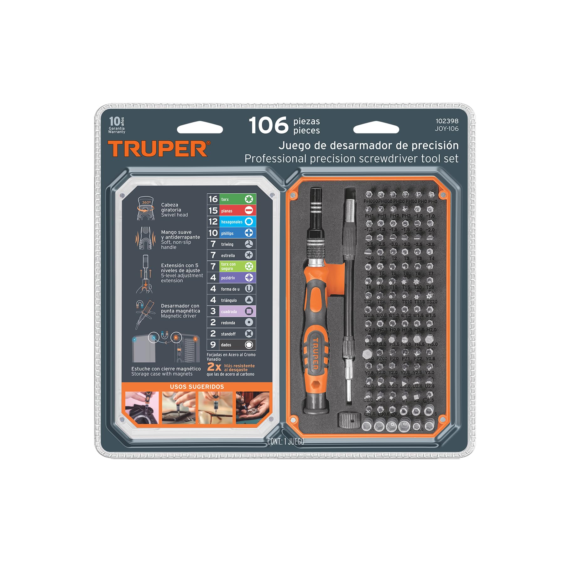 Juego de Desarmador de Precisión Truper 106 Piezas