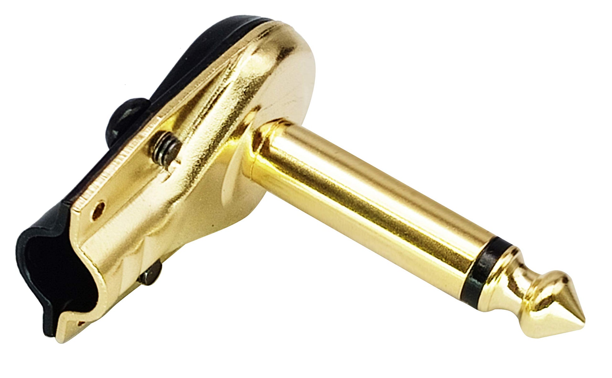 AAOTOKK Adaptador de 90 grados 6.35 mm, chapado en oro, ángulo recto, 6.35 mm, 1/4 pulgadas, TS overol macho plano, estilo panqueque, conectores para altavoz, cable de conexión, guitarra (paquete de