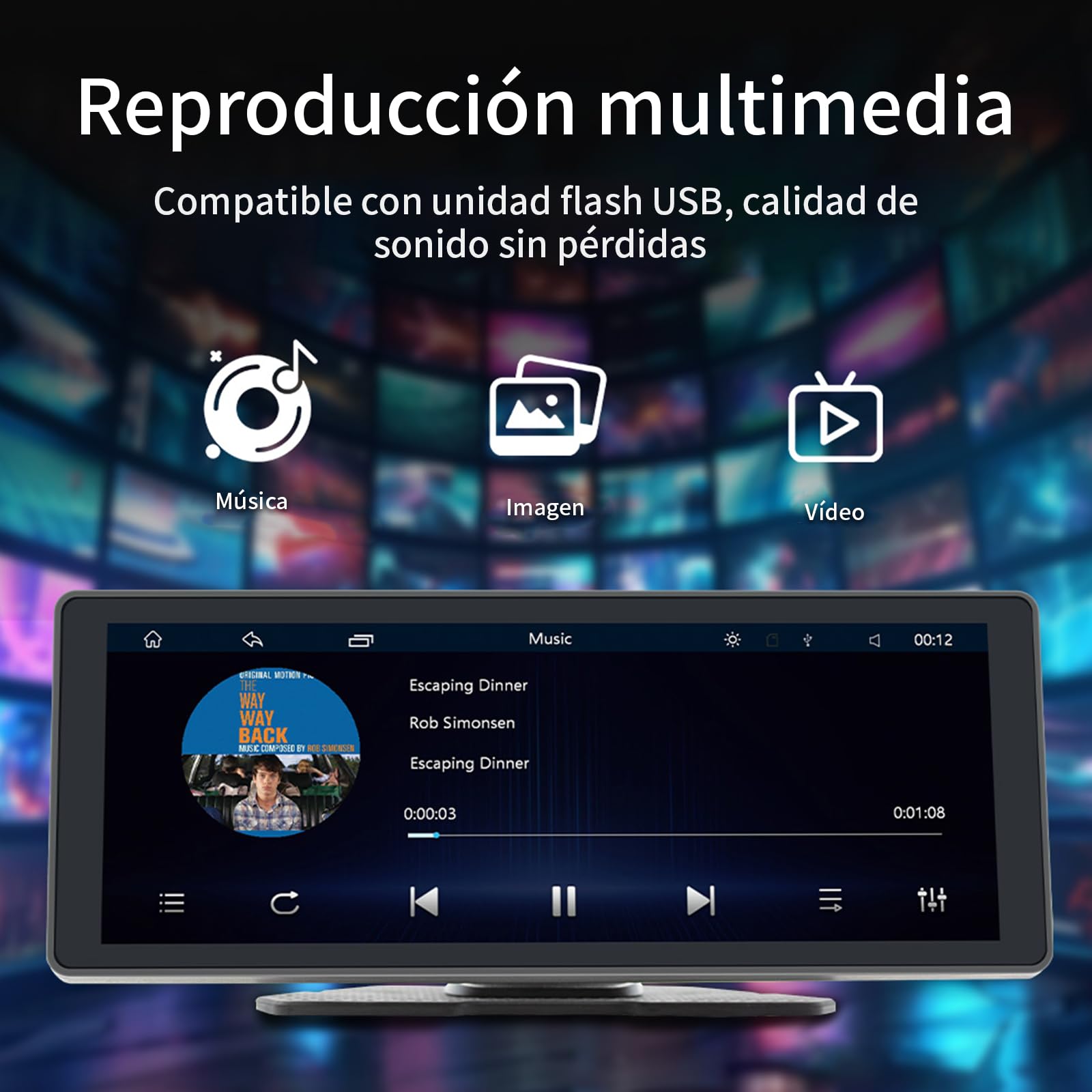 FINYQBET Autoestéreo para Carro con Pantalla de 10.26 Pulgadas, Compatible con Apple CarPlay y Android Auto Inalámbrico, Bluetooth 5.0, Soporte para Cámara de Respaldo y Grabación de Video