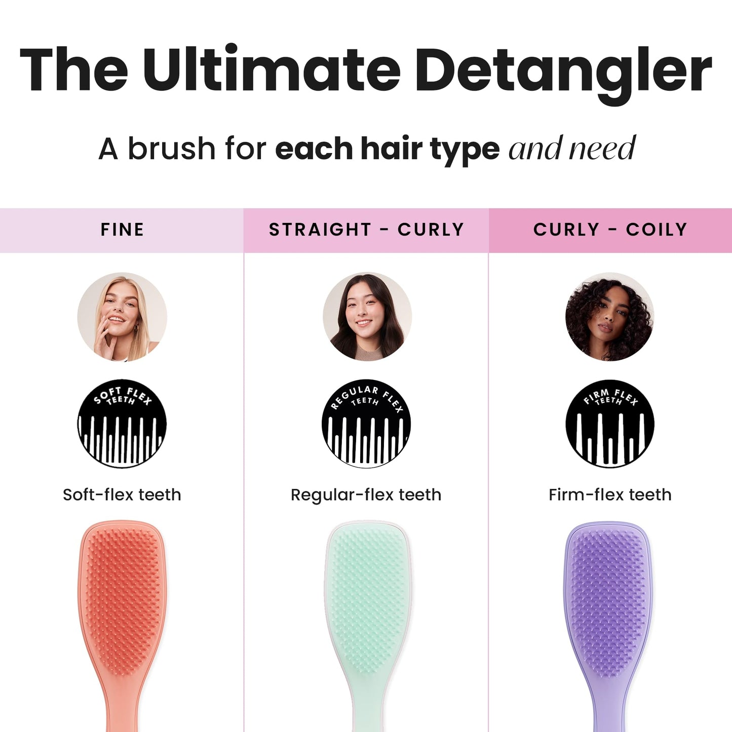 Tangle Teezer, El cepillo desenredante definitivo para cabello húmedo y seco, desenreda todo tipo de cabello, reduce la rotura, elimina los nudos, protege el cabello mojado, con cerdas de 2 capas y