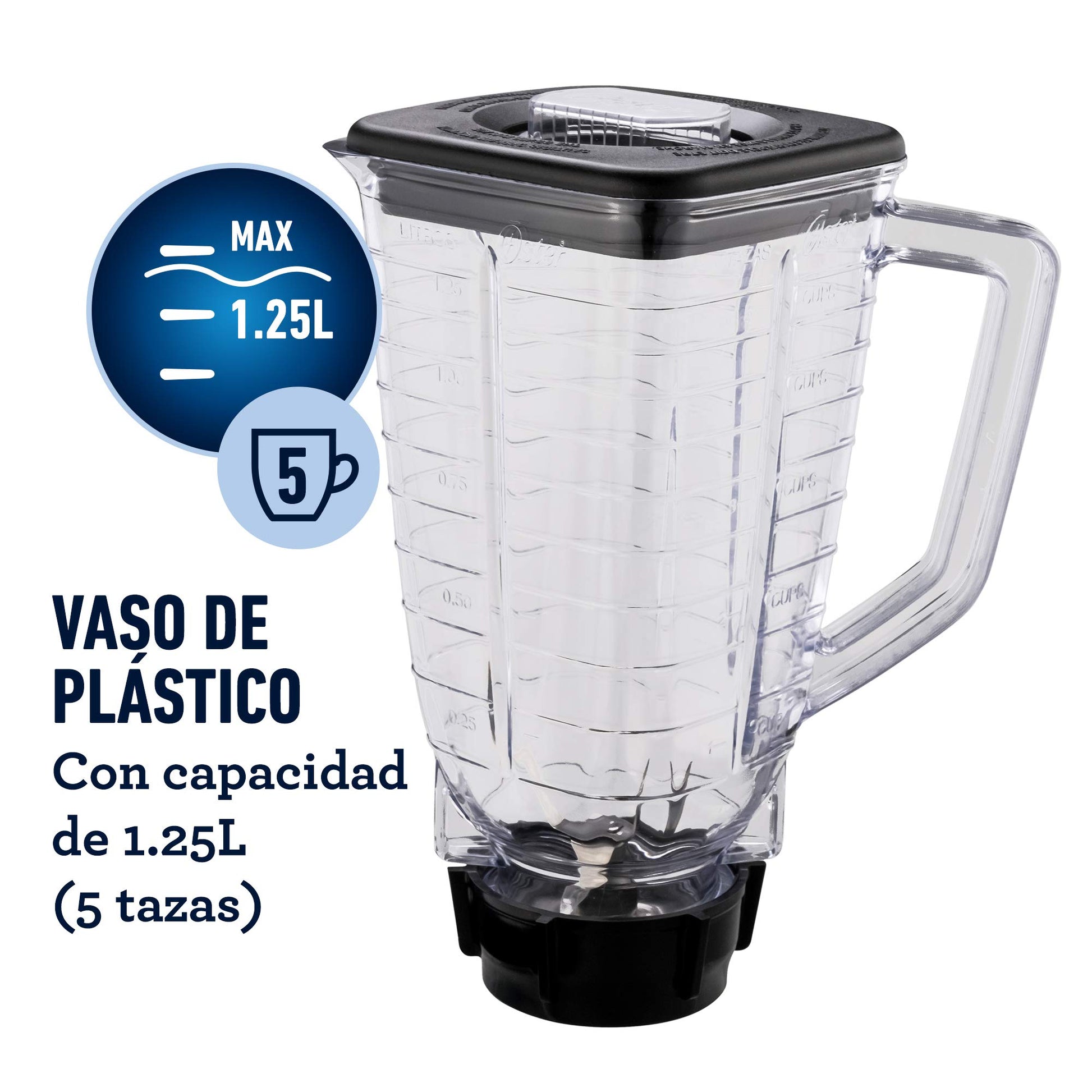 Licuadora Oster Negra de Dos Velocidades con Pulso y Vaso de Plástico