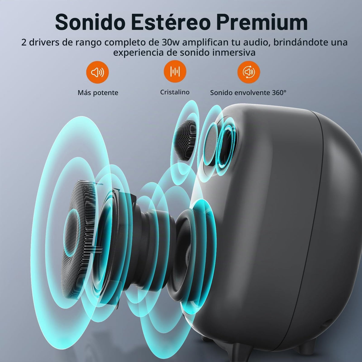 Altavoces de Estantería BESTISAN 60W Bluetooth con Graves y Agudos Ajustables