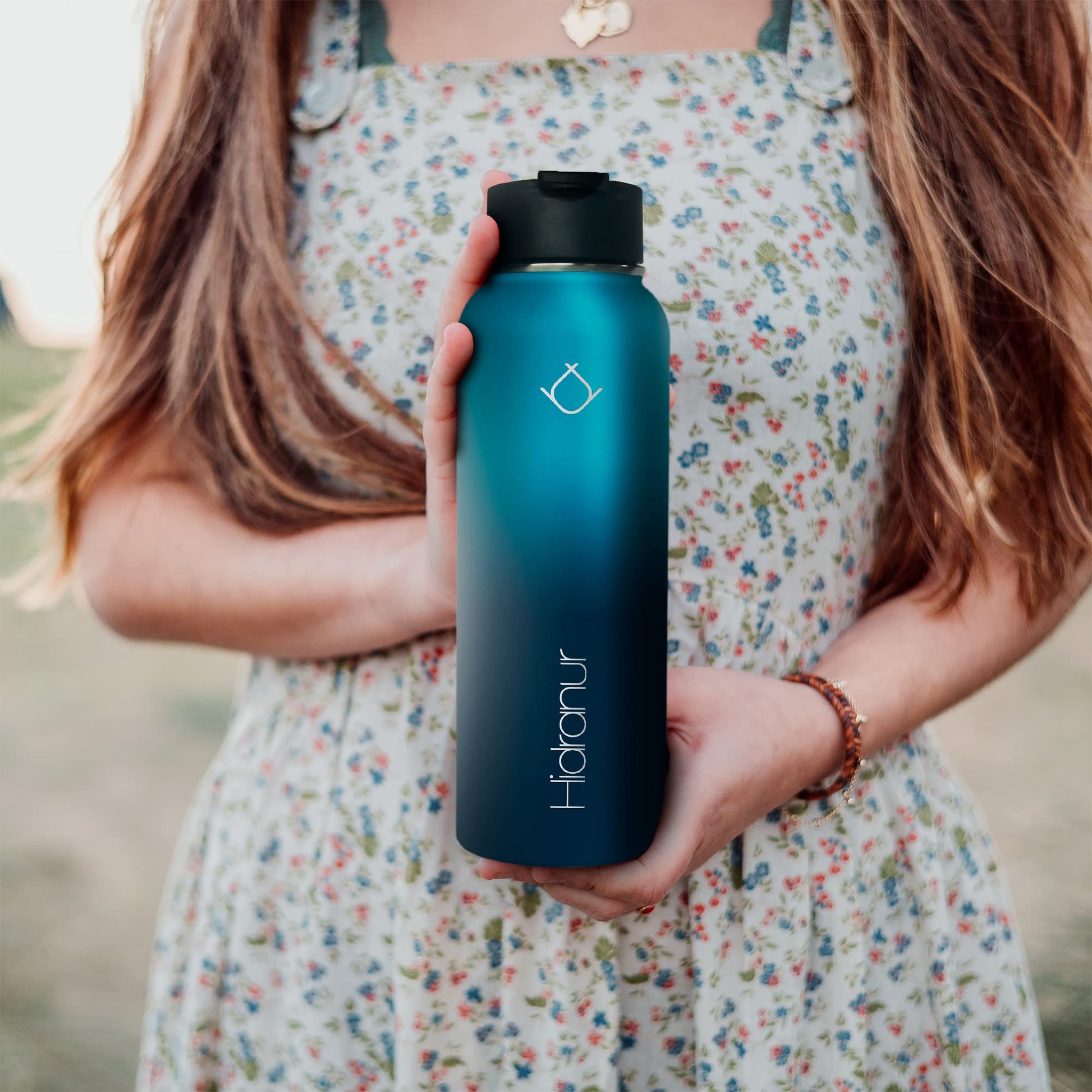 Hidranur Termo de Acero Inoxidable Doble Aislamiento Térmico, Termo Para Café 32 oz (946.35 ml), 3 Tapas Herméticas, 2 Popotes, 24 Hrs de Agua Caliente y Fría (Verde, 32 Oz (946.35 ml))