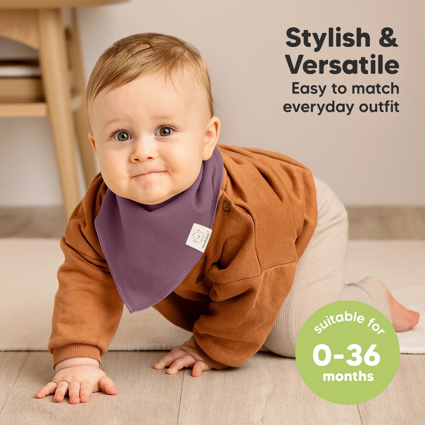 Paquete de 8 baberos orgánicos para niñas – Baberos triangulares súper absorbentes para bebés babeos y dentición, 100% algodón extra suave para recién nacido, bebé de 0 a 36 meses (Lila)
