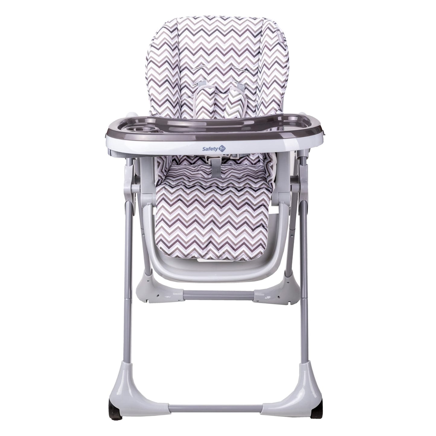 Safety 1st Silla Alta Periquera Tavola, Zig Zag, 7 posiciones de altura, 3 de reclinación, reposapiés ajustable, doble charola, plegado compacto.
