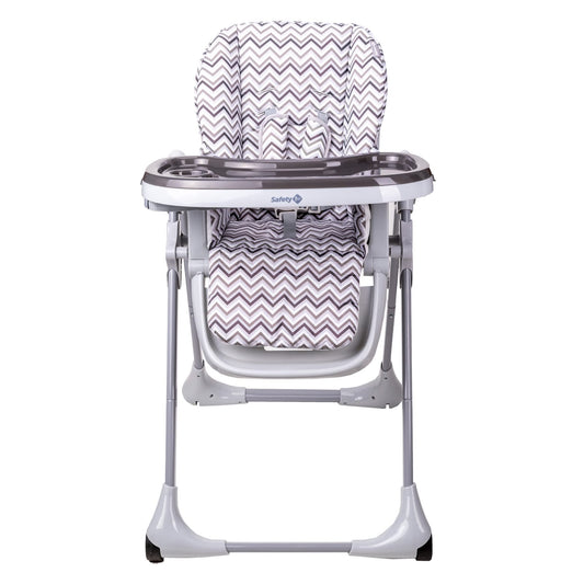 Safety 1st Silla Alta Periquera Tavola, Zig Zag, 7 posiciones de altura, 3 de reclinación, reposapiés ajustable, doble charola, plegado compacto.