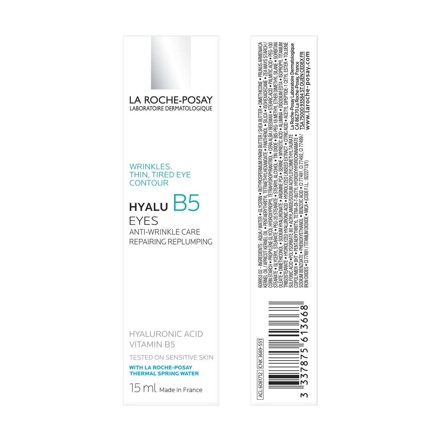 La Roche Posay Hyalu b5 contorno de ojo + Hyalu B5 Serum Facial de Acido Hialuronico con Vitamina B5 Puro. Suero Concentrado Antiarrugas, 30 ml
