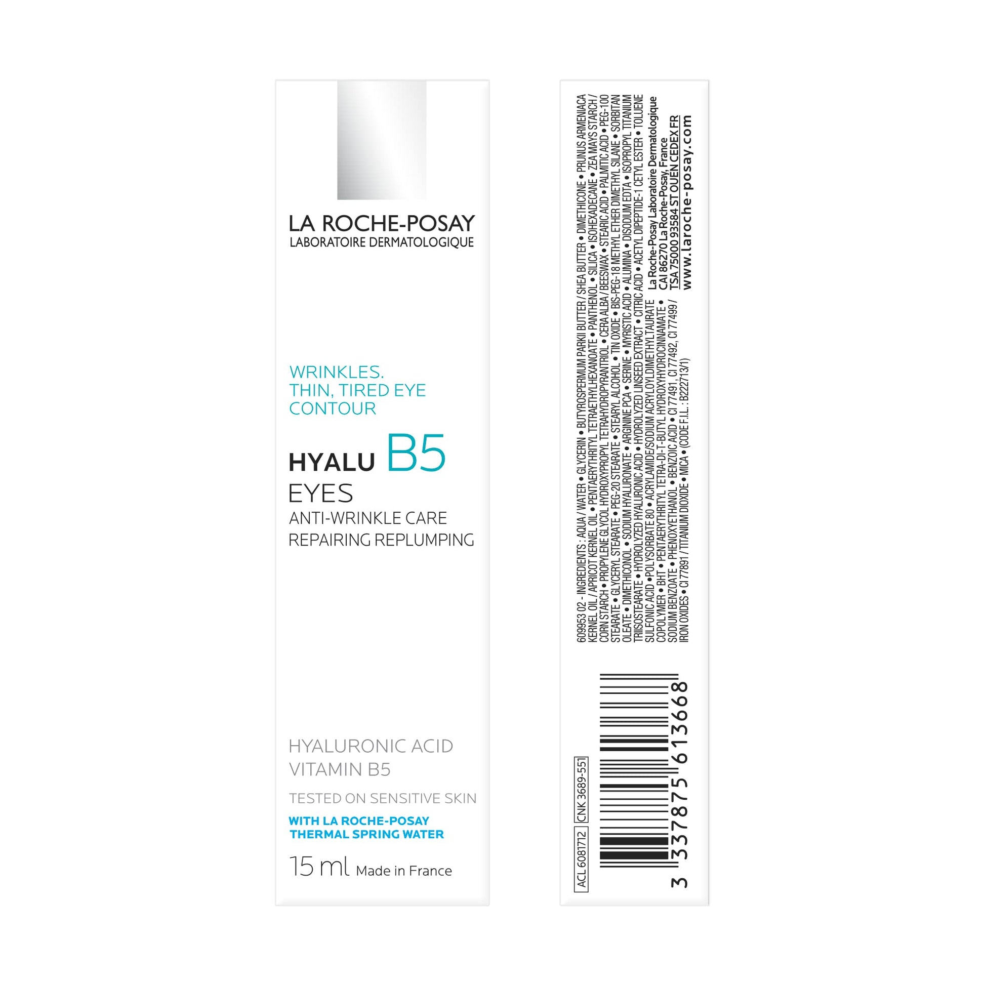 La Roche Posay Hyalu b5 contorno de ojo + Hyalu B5 Serum Facial de Acido Hialuronico con Vitamina B5 Puro. Suero Concentrado Antiarrugas, 30 ml