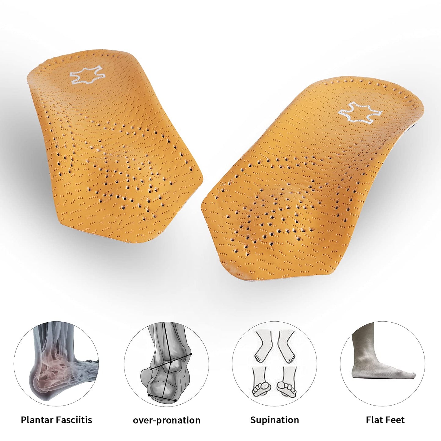 Plantillas Soporte de Arco Fascitis Plantar Única XL alivio del Dolor para Hombre y Mujer