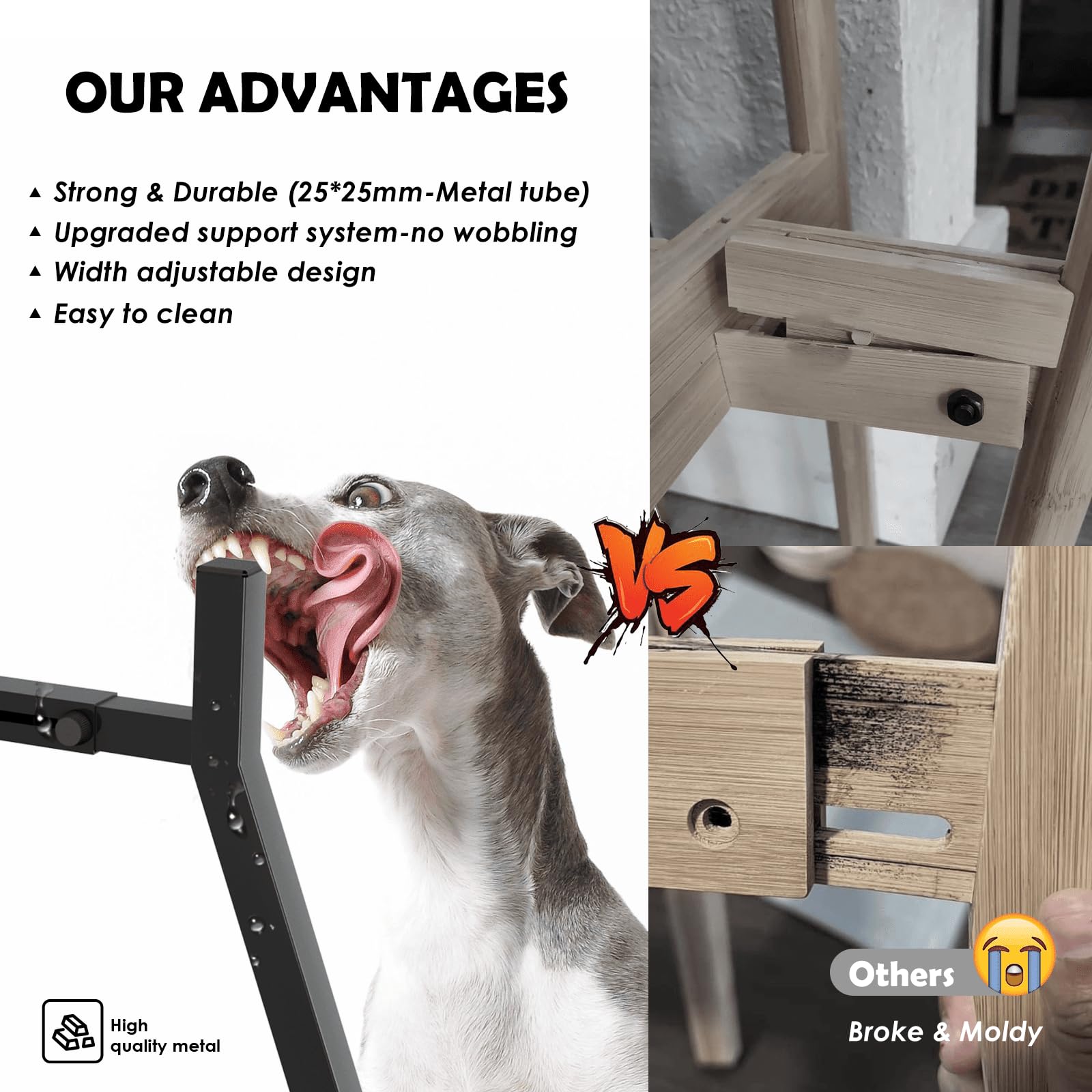 Soporte para Cuencos TIDANT Ajustable y Elevado para Perros Medianos y Grandes