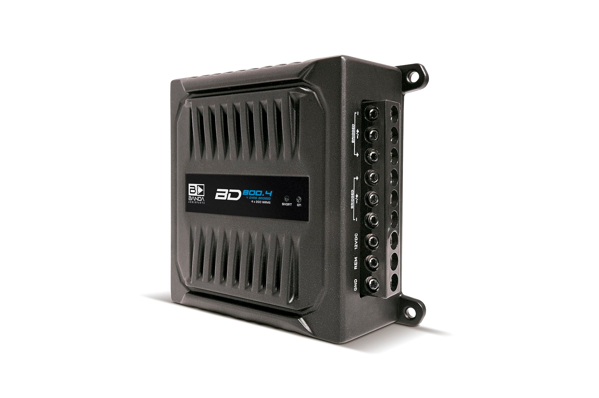 Banda Audioparts BD800.42OHM - Amplificador de Audio para Coche, 800 W, 4 Canales, 2 ohmios, Rango Completo, 4 x 200 W, Rms, 4 ohmios, Puente, Color Negro