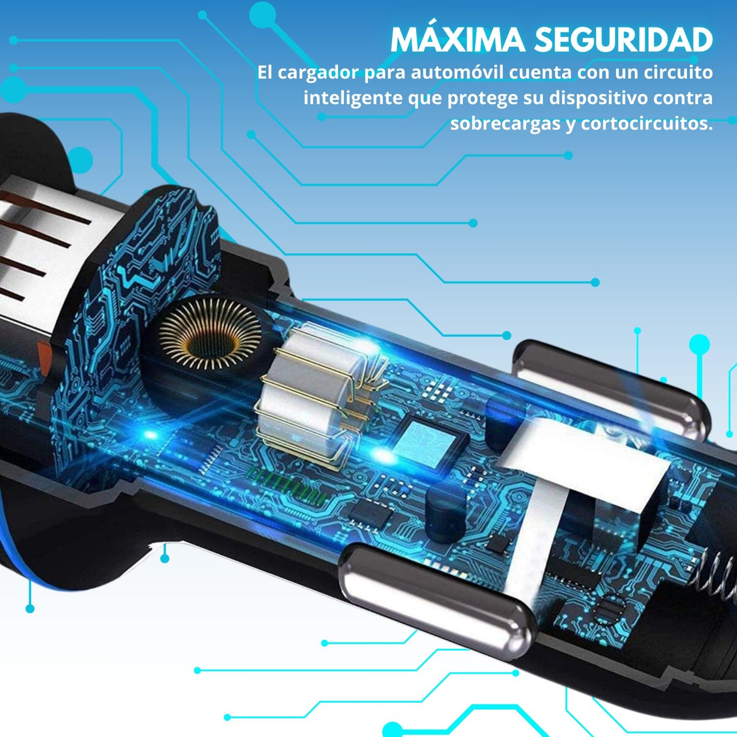 AEK CYBER Cargador de Auto USB y C, Cargador mechero, Puerto USB + C, Adptador Compatible con Telefonos moviles, Tablets, GPS, Audifonos, Dispositivos Portatiles (GA01UNDQ)