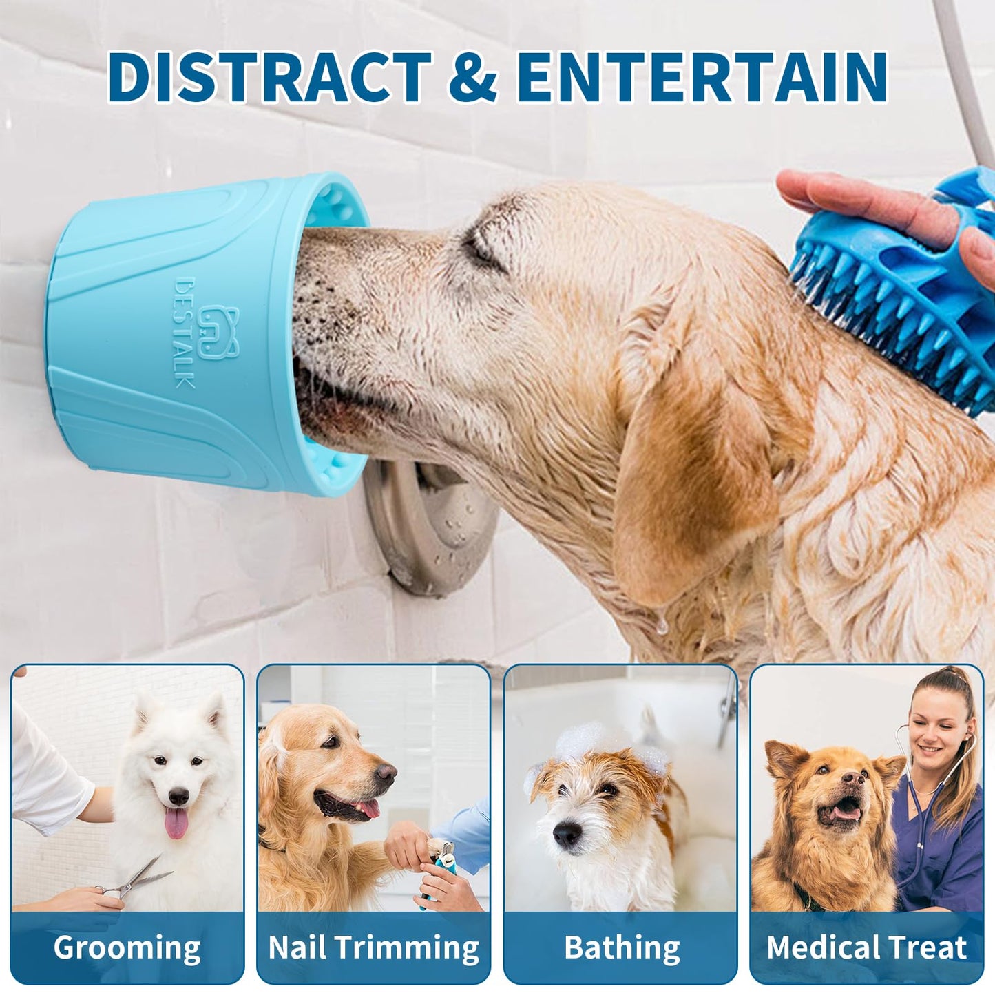 Bestalk - tazón para lamer para perros, alivio de la ansiedad, alimentador lento para perros con alimentador lento, tazón antideslizante para lamer perros, juguetes de enriquecimiento para perros de