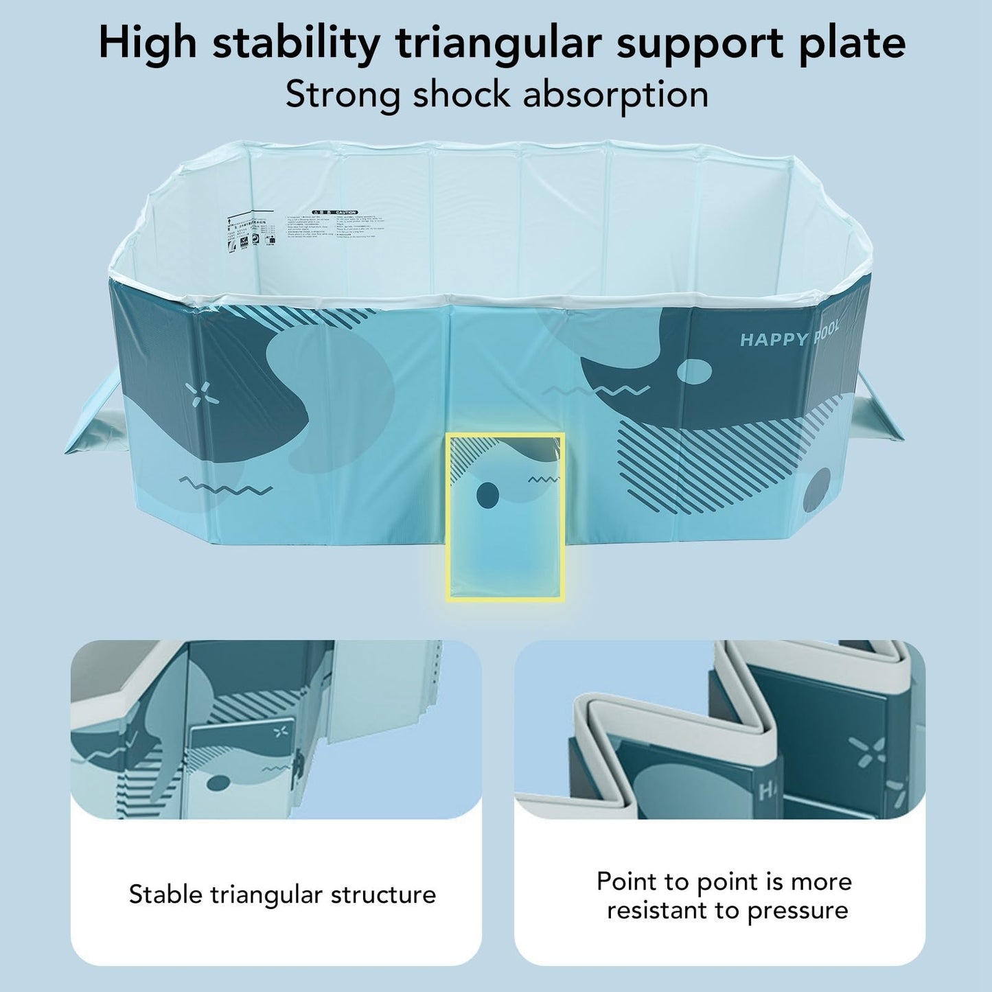 Piscina Plegable para Niños Portátil de Plástico Duro para Jardines y Patio Exterior