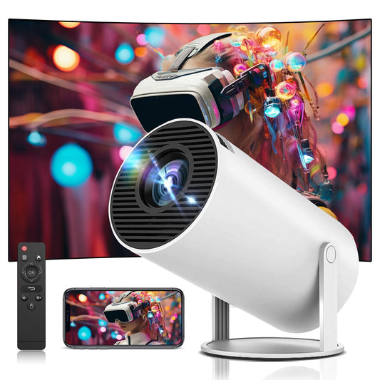 Proyector Portátil Inteligente 4K Auto Keystone Pantalla 130 Pulgadas WiFi 5G Bluetooth 5.0 Giro 180 Grados para iOS/Android PC Laptop PS5 TV NS PPT