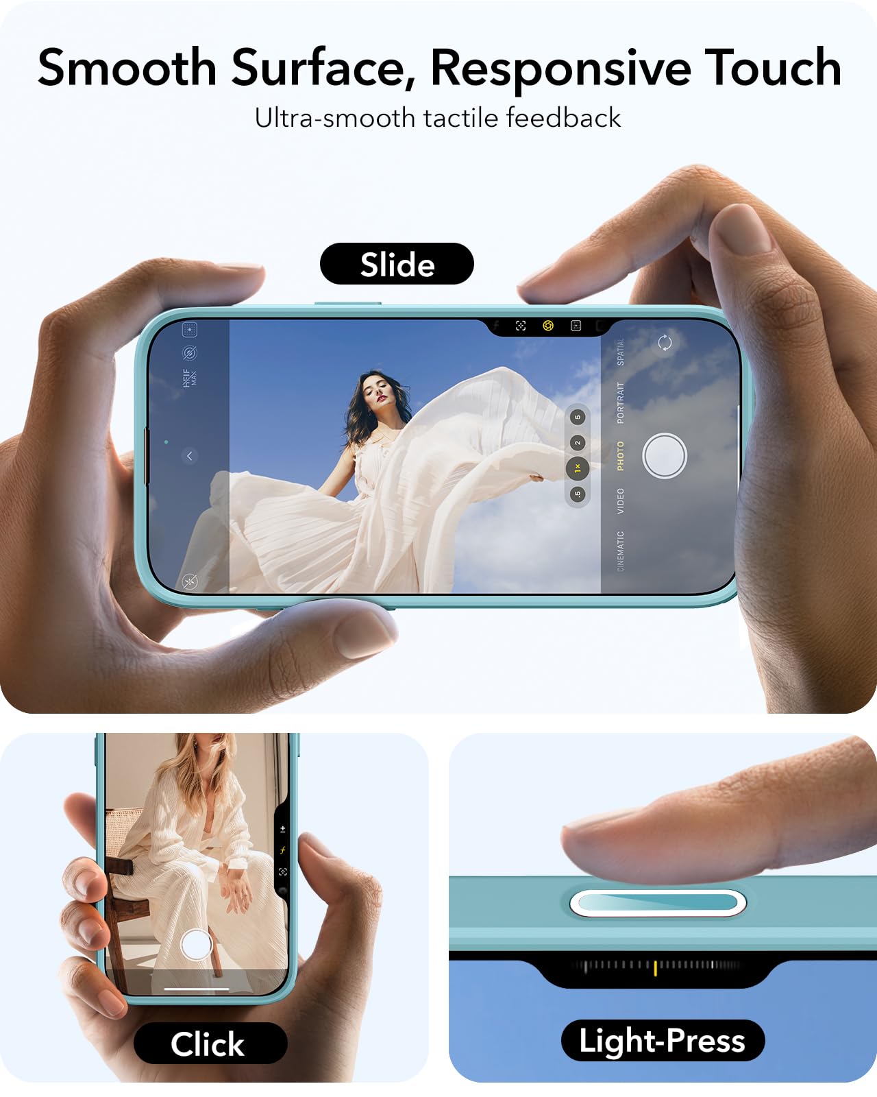 ESR - Funda para iPhone 16, botón de control de cámara compatible con MagSafe, protección de grado militar, soporte integrado, funda trasera resistente a arañazos, clásica, verde transparente