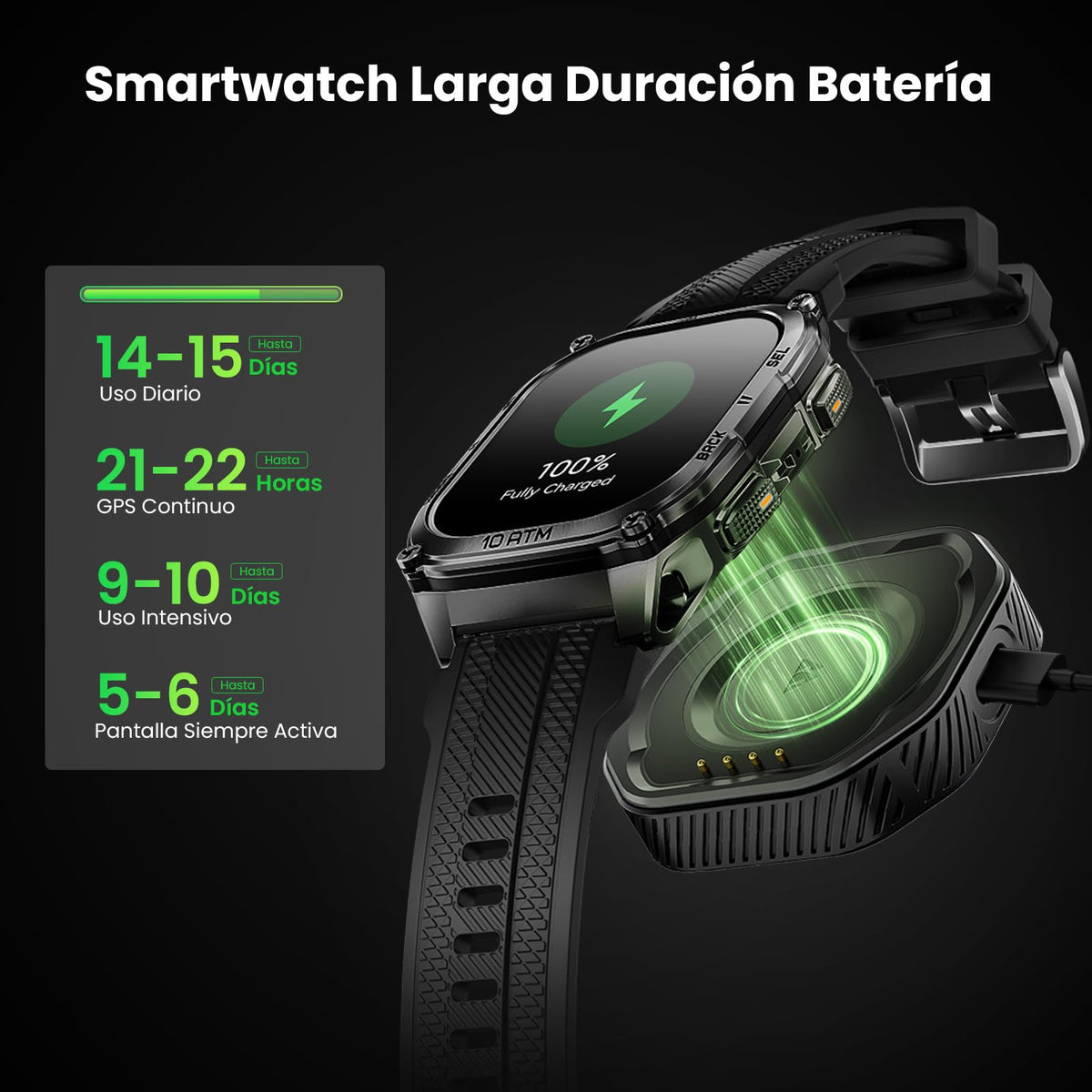 Reloj Smart Watch KOSPET Tank M4 Hombre Impermeable AMOLED 1.96 Pulgadas