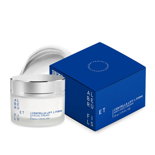 Crema Hidratante Facial CENTELLA LIFT & FIRM | Con Nanopartículas de Centella Asiática y Liposomas - 50g | Sin Aroma | Hidratante Ideal para Todo Tipo de Piel - Skin care Diario | ALBERÚ ET FILS
