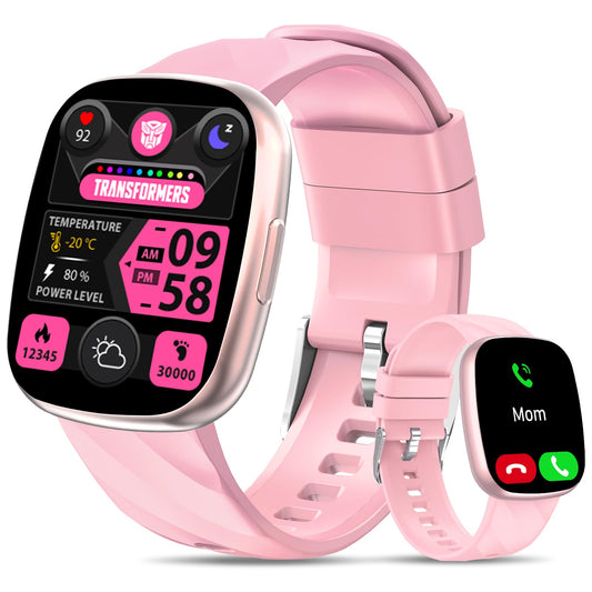 Reloj Inteligente Deportivo Transformers Arcy Rosa con Bluetooth y Monitor Cardíaco para Niños