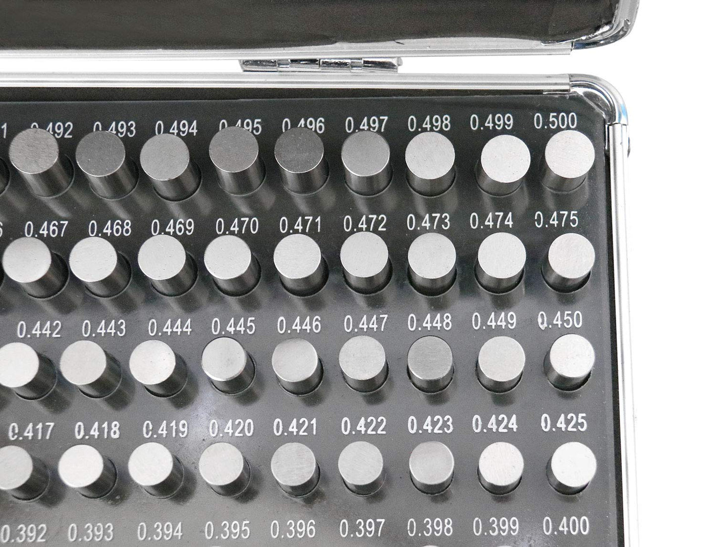 Juego de Calibradores de Clavijas de Acero Accusize Industrial Tools 0.251-0.500 Pulgadas Menos Clase Zz con Caja de Aluminio Confiable