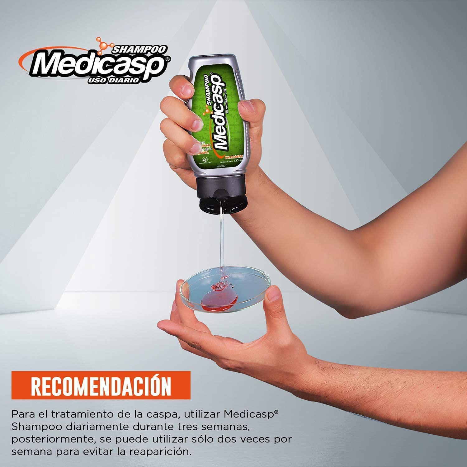 MEDICASP Shampoo Anticaspa Uso Diario 2 Botellas 130ml | Elimina Hongos, Alivia Picazón