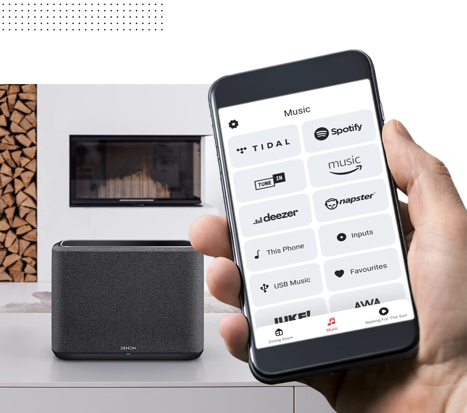 Denon Bocinas Inalambricas, Negro