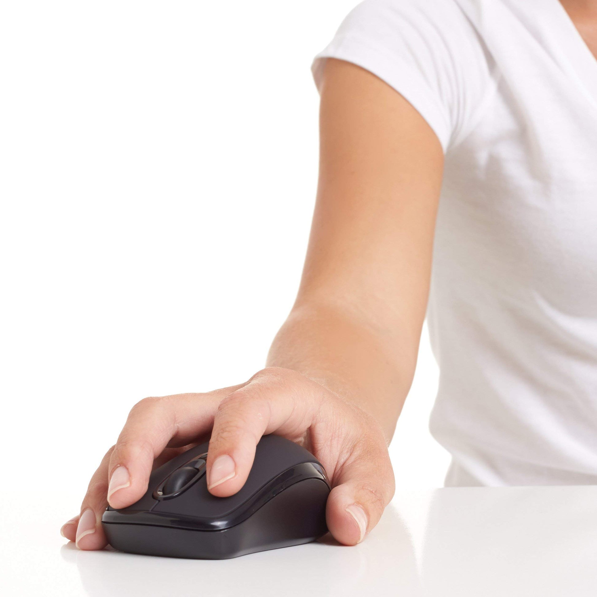 Mouse Óptico Inalámbrico Amazon Basics Negro con Receptor Nano USB de 2,4 GHz para Computadora