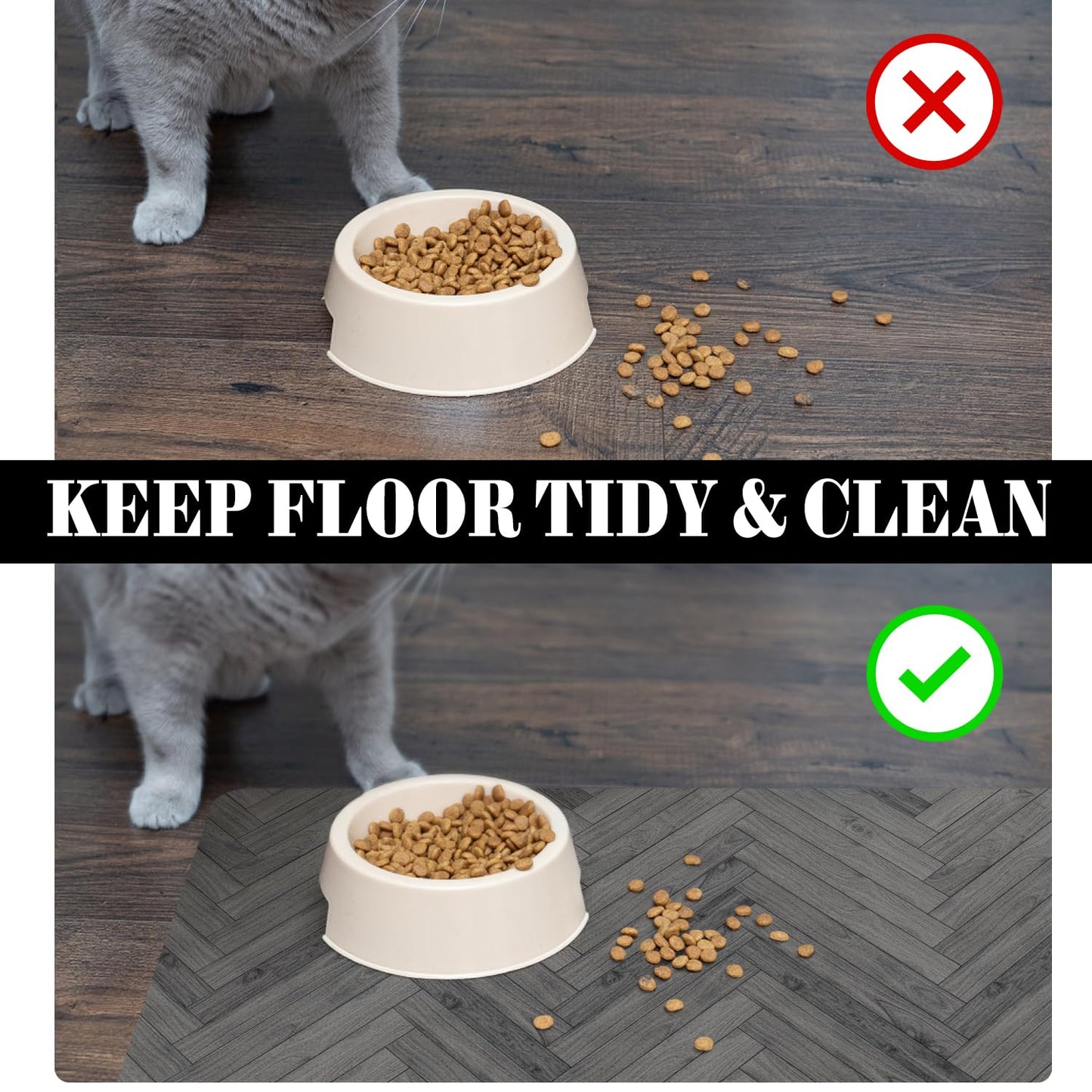 Alfombrillas para Comida de Mascotas Bohemias Absorbentes y Secado Rápido