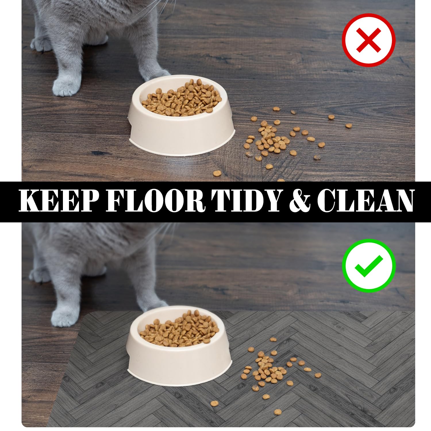 Alfombrillas para Comida de Mascotas Bohemias Absorbentes y Secado Rápido