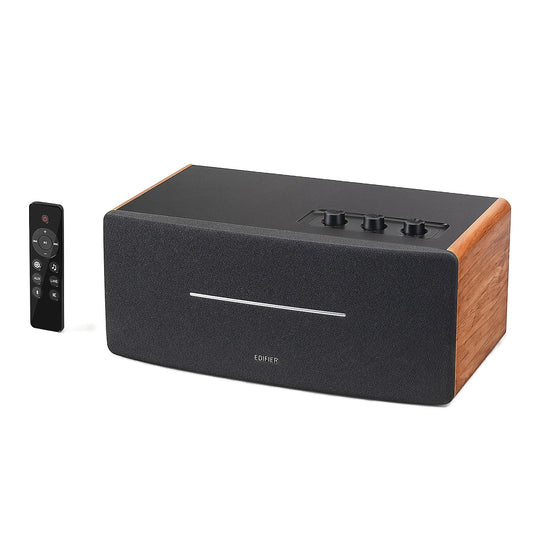 Edifier Altavoz de estantería D12 - Altavoz Bluetooth estéreo de Escritorio Integrado - Altavoz de computadora inalámbrico para Uso de Escritorio - 70 vatios RMS con Salida de línea de subwoofer