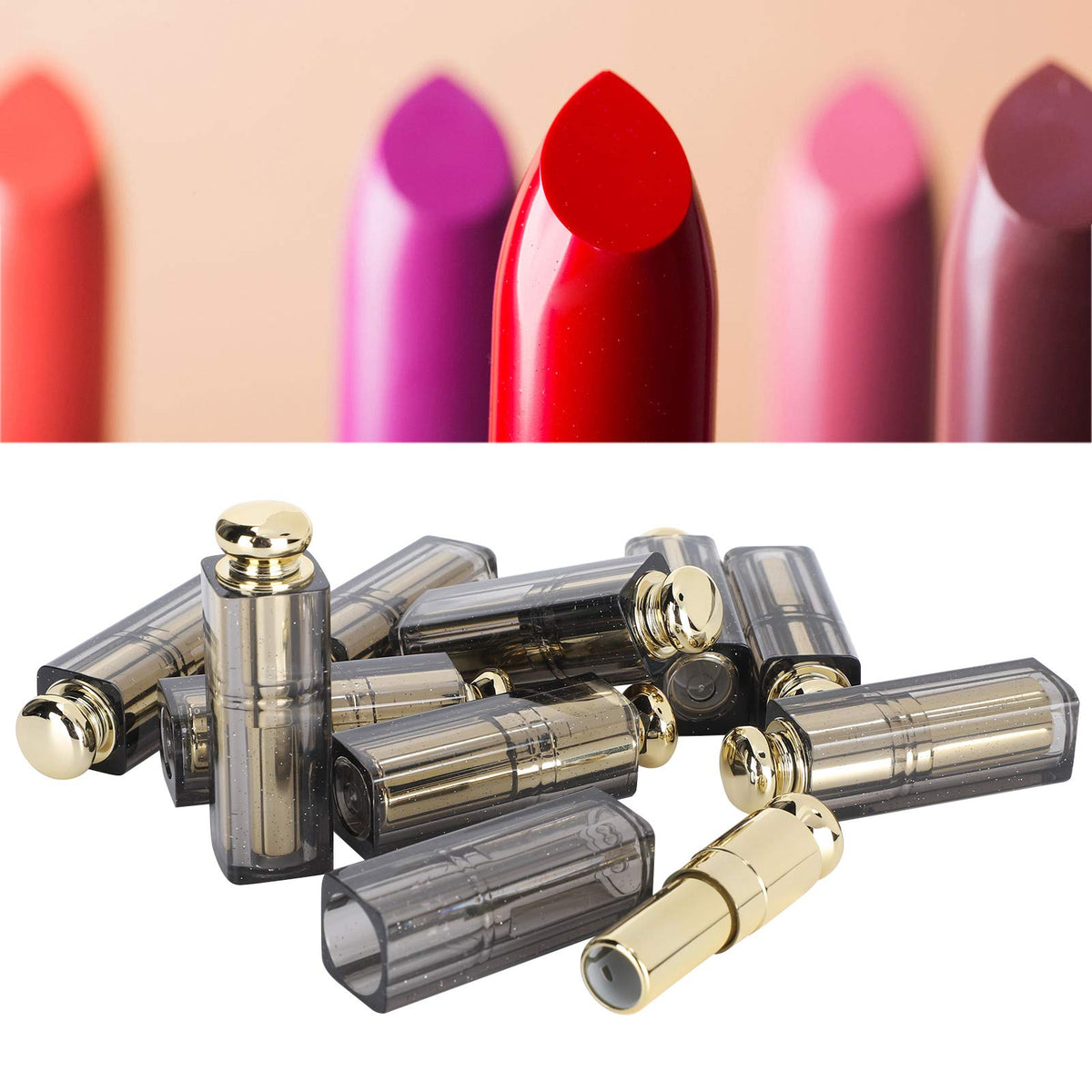 AUHX Tubo Vacío de Lápiz Labial, 10 Piezas, Capacidad Moderada, Apariencia Contenedor Recargable para Hacer Maquillaje