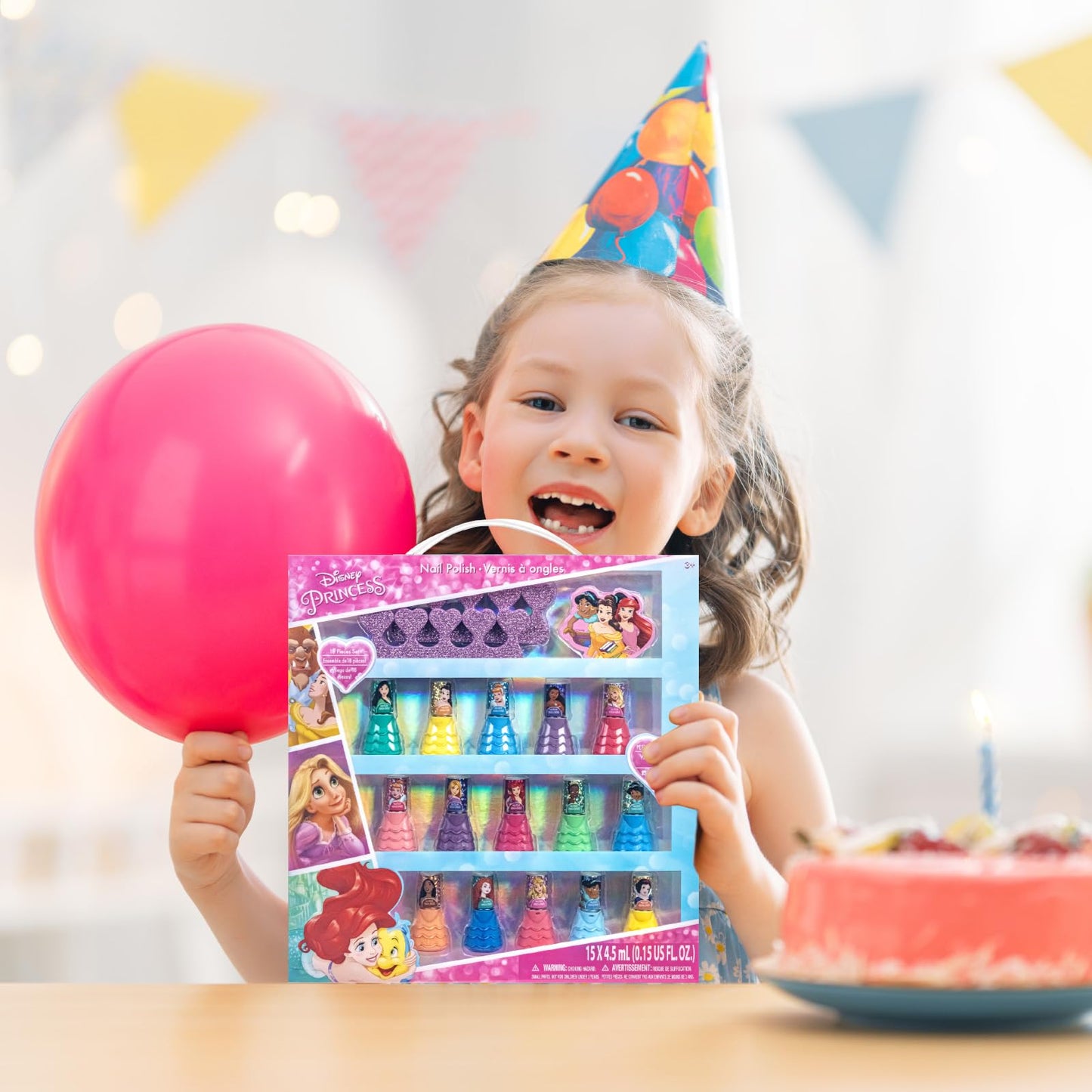 Disney Princess Esmalte al Agua 15 pzas Fácil de Quitar para Niñas