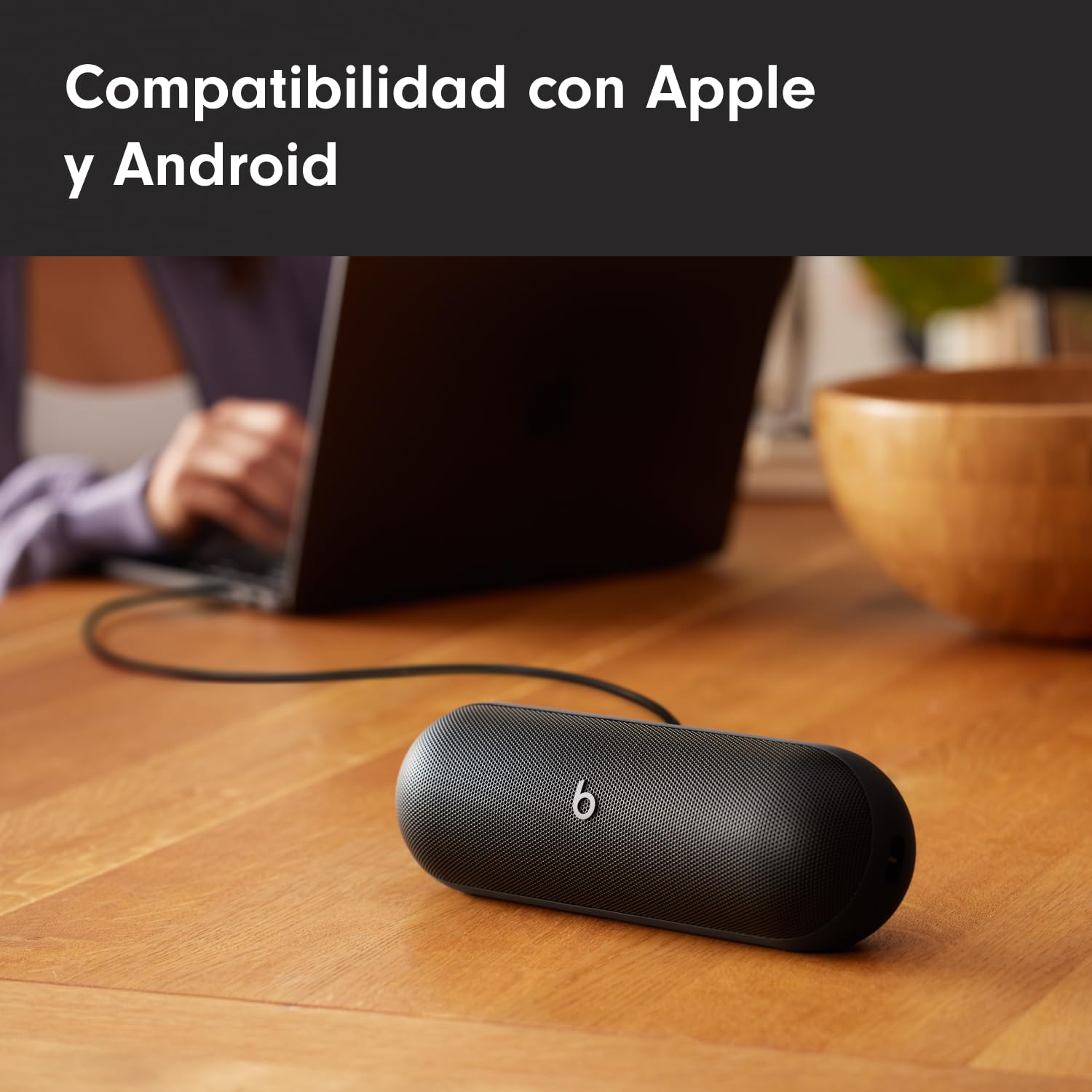 Beats Pill (Última versión)– Altavoz Bluetooth portátil, hasta 24 Horas de batería, Resistente al Agua, Compatible con Apple y Android, Sonido Potente para el hogar, Exteriores y Viajes– Negro Mate