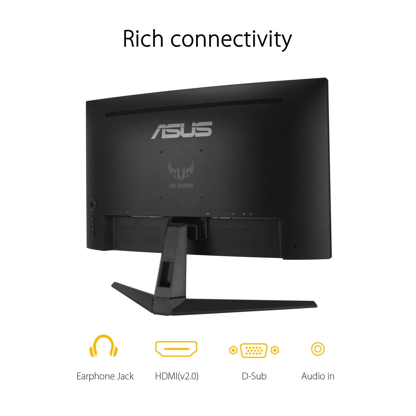 Asus Monitor Gamer Curvo 27" TUF Gaming VG27VH1B, Full HD 1920 x 1080, 165Hz, tiempo de respuesta 1 ms, Extreme Low Motion Blur, Adaptive-sync, FreeSync Premium