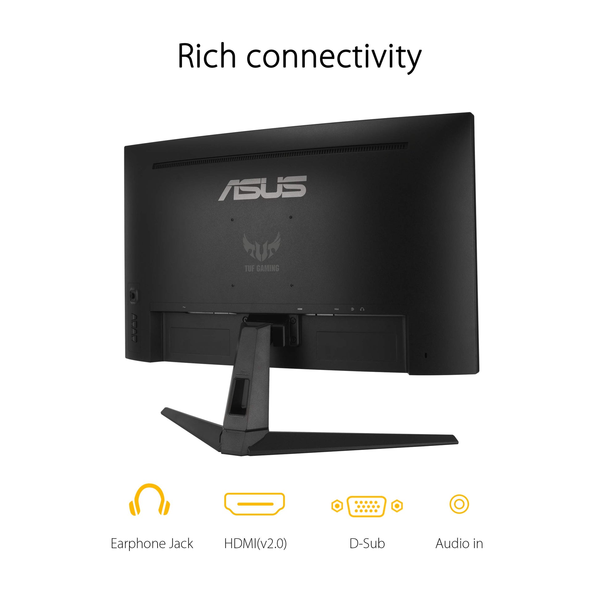 Asus Monitor Gamer Curvo 27" TUF Gaming VG27VH1B, Full HD 1920 x 1080, 165Hz, tiempo de respuesta 1 ms, Extreme Low Motion Blur, Adaptive-sync, FreeSync Premium