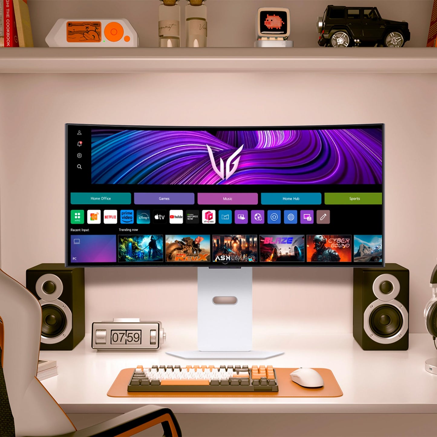 LG Monitor Curvo para Juegos Ultragear™ OLED WQHD de 34'', 240 Hz, 0,03 ms, Compatible con G-Sync, 800R, con webOS