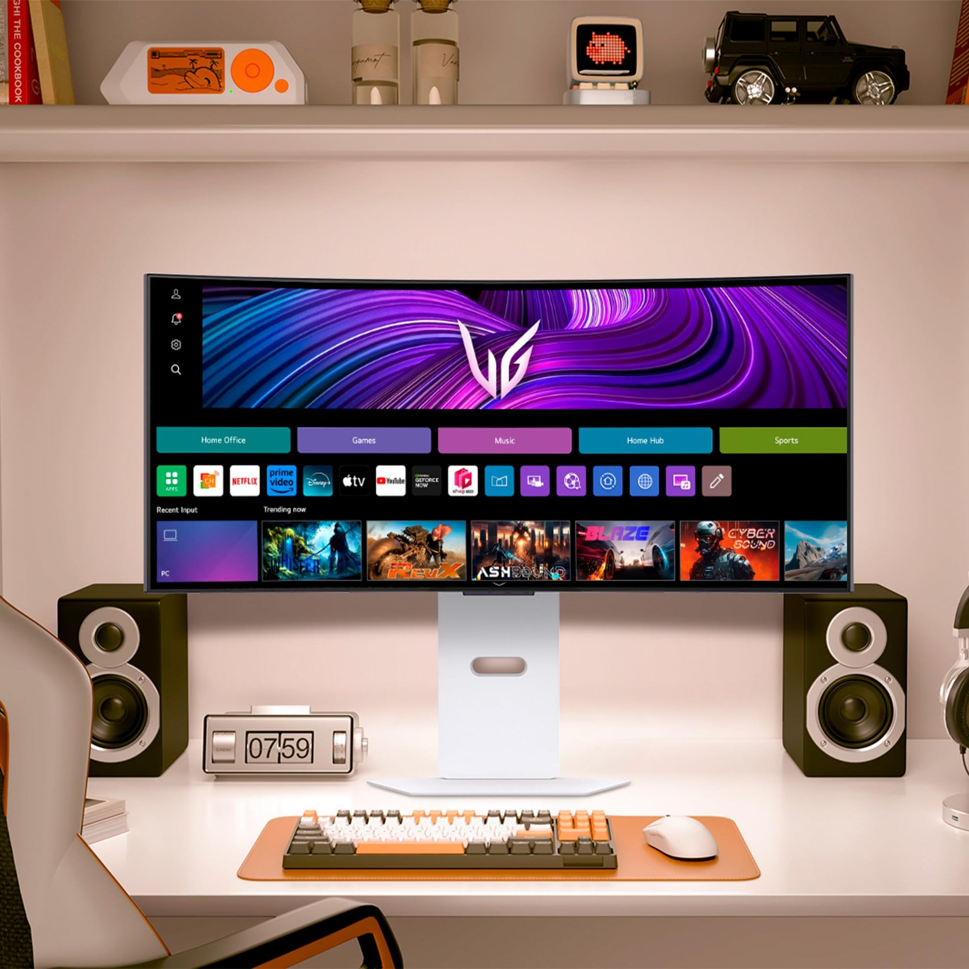 LG Monitor Curvo para Juegos Ultragear™ OLED WQHD de 34'', 240 Hz, 0,03 ms, Compatible con G-Sync, 800R, con webOS