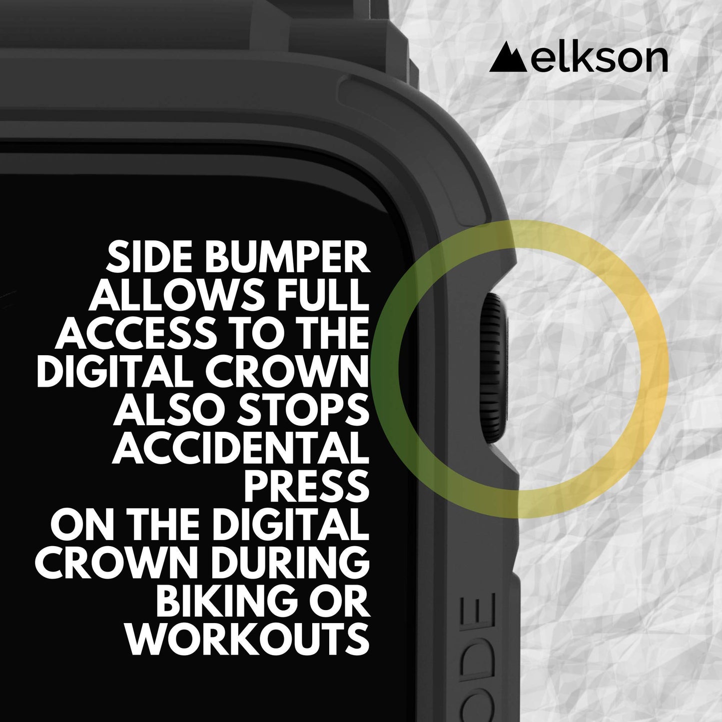 Funda Protectora Grado Militar elkson Negro para Apple Watch Series 9/8/7/6/SE/5/4 45/44 mm