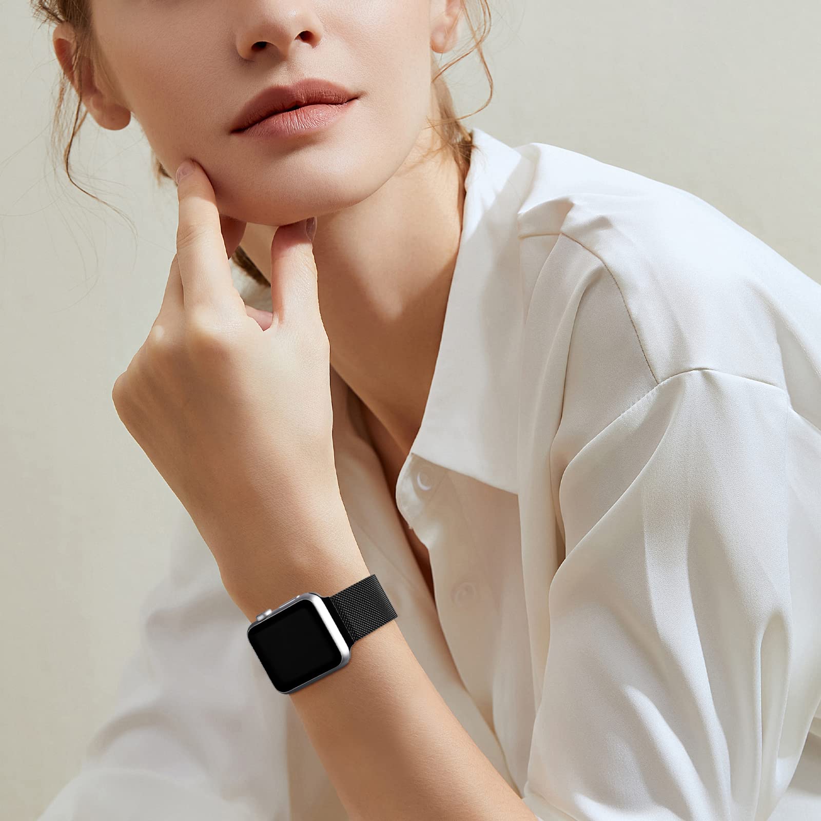 GEAK Compatible con Correa Apple Watch 38mm 40mm 41mm 42mm 44mm 45mm 49mm, Clásica Correa de Metal de Acero Inoxidable Compatible con iWatch Series 9 8 7 6 5 4 3 2 1/SE Ultra 2
