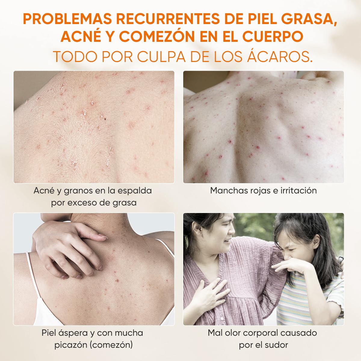 QUARXERY Gel de ducha antiácaros body wash - Eliminación profunda de ácaros y acné, limpieza suave para piel grasa-250ml