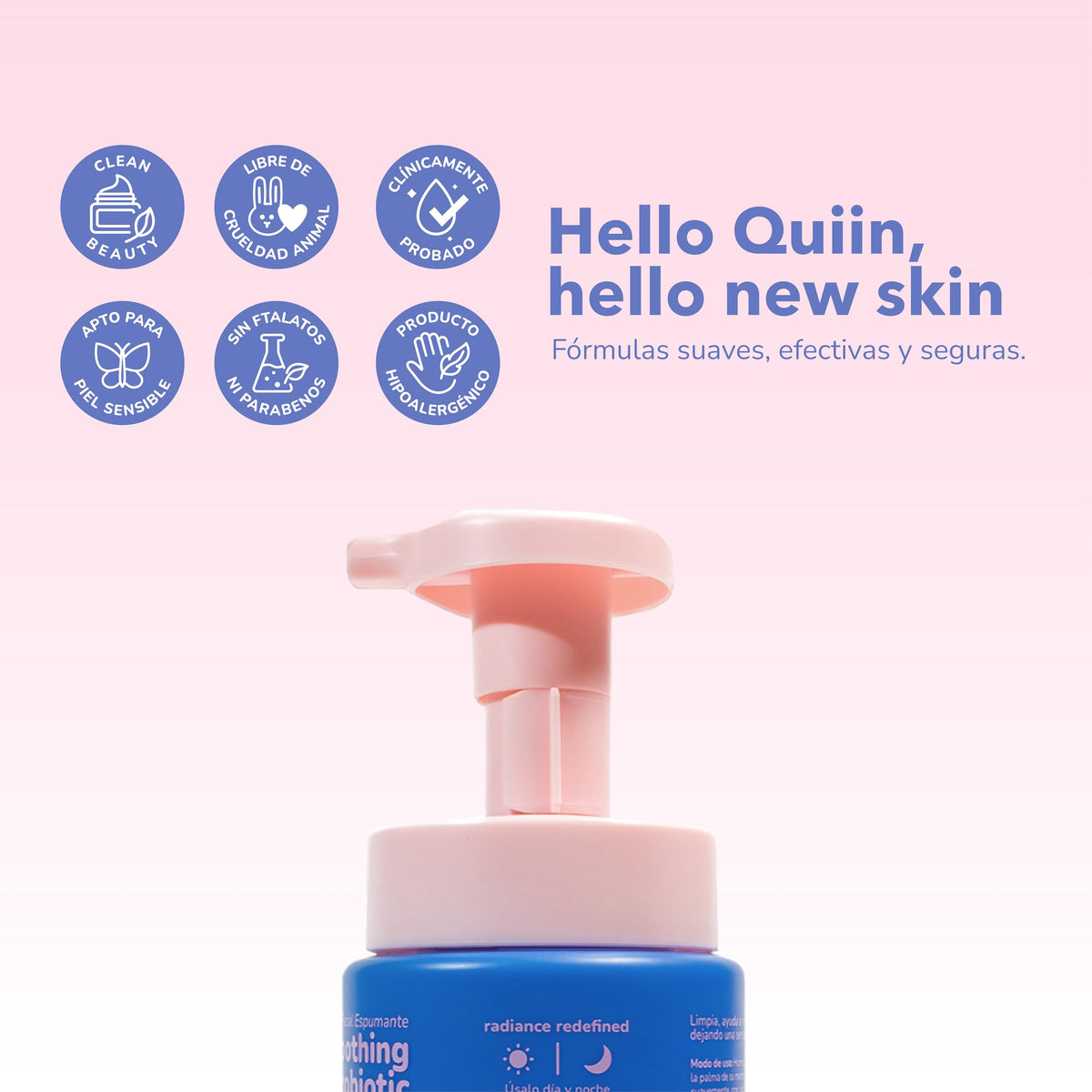 Quiin Smoothing Probiotic Foam Limpiador con Probióticos y Aloe 200 ml