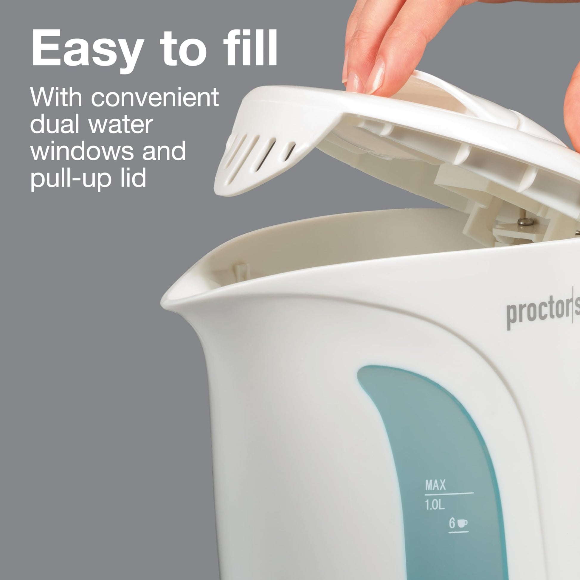 Generico HOGTETK2070Y Hervidor de Agua Proctor Silex Tetera, Blanco