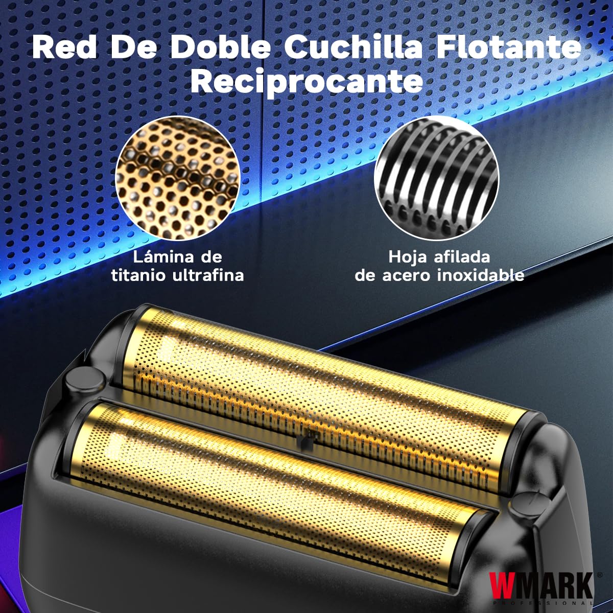 WMARK Afeitadora eléctrica para hombre, 9000RPM Maquina De Afeitar Inalámbrica, (recargable, húmeda y seca), Máquina de afeitar