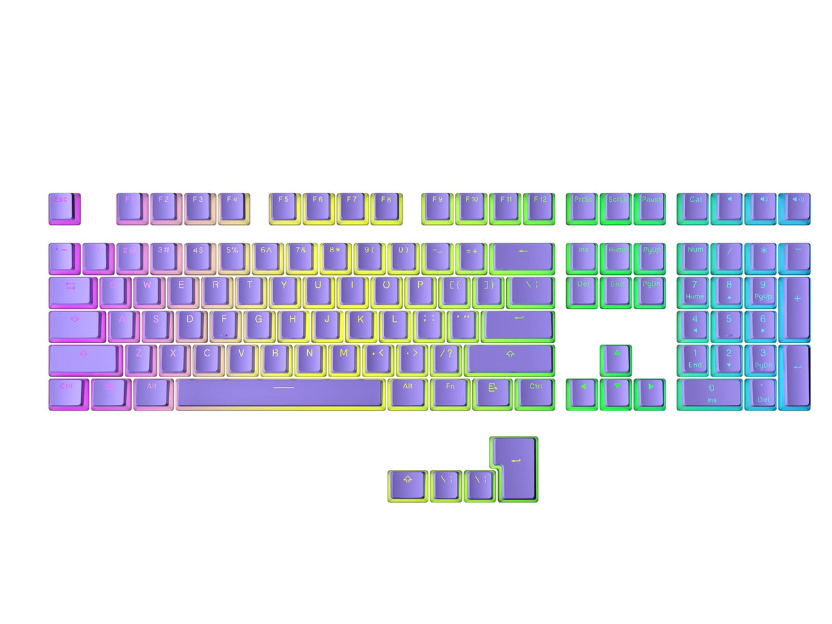 Teclas Ranked Pudding PBT Lavanda Diseño Translúcido para Teclado Mecánico RGB ANSI e ISO